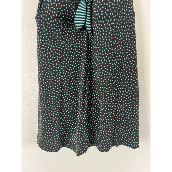 Maxine of Hollywood Vtg Plus 22W One Piece Swimsuit Dress Brown & Teal Polkadot - Picture 3 of 11